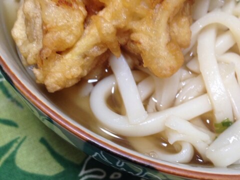 かき揚げのせ☆あったか麺つゆうどん(*^^*)☆